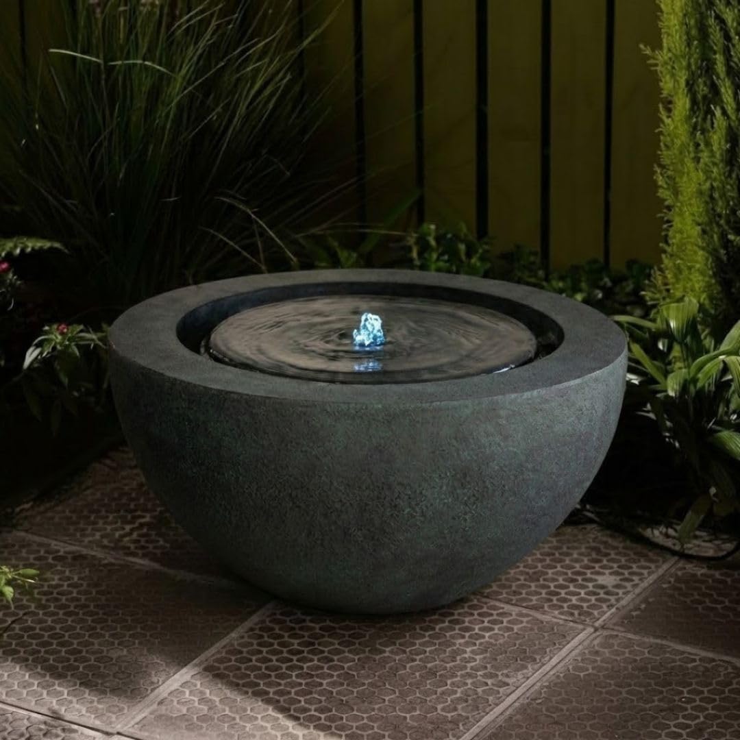 9.65" H Round Sphere Water Fountain Indoor