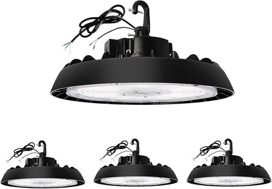 UFO Led High Bay Light, 150/200/240W, Up to 33600LM, 2CCT 4000K/5000K, 0-10V Dimmable High Bay Led Shop Lights for Barn Gym Factory Warehouse,6' Cable Selectable, UL & DLC Listed