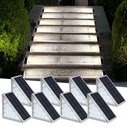 LED Solar Step Lights Waterproof Outdoor Stair Lights (8 Count)