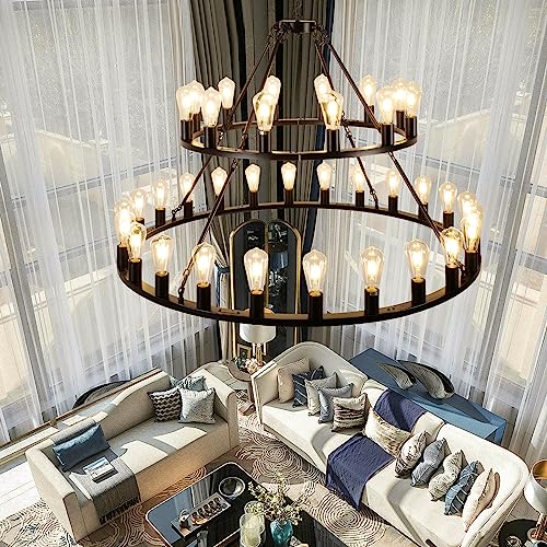 Wagon Wheel Chandelier 2 Tier 48