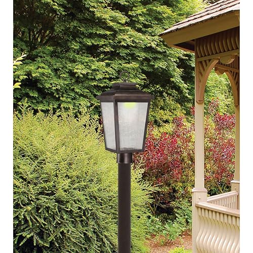 Irvington Manor 3 Light Post Mount in Chelesa Bronze Finish with Clear Seeded Glass