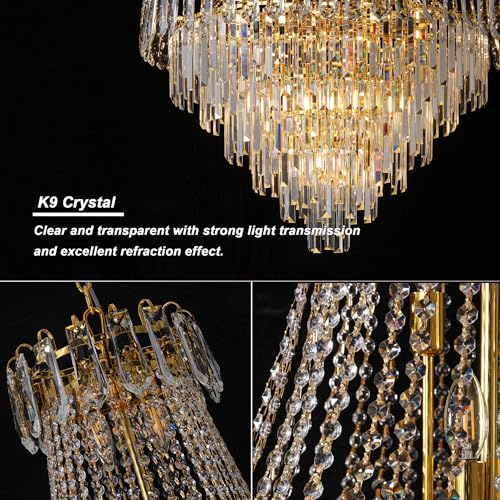 34 Inch Large Tiered Empire Crystal Chandelier