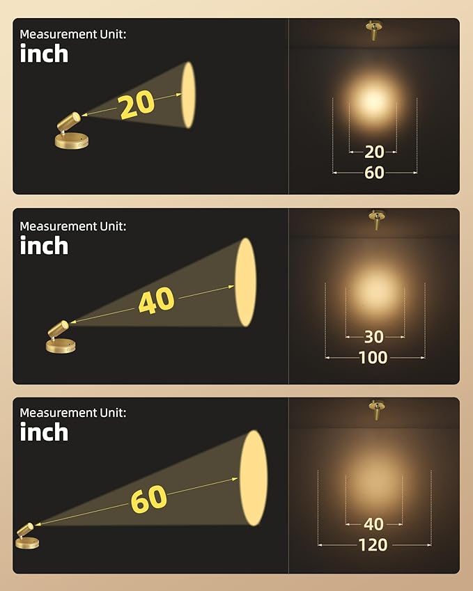 EZVALO LED Spotlight Indoor, 5500mAh Rechargeable Battery Uplighting Indoor, Wireless Mini Art Accent Spot Lights with Remote, for Plants Display Painting Dartboard Artwork Portrait Closet(2Pack-Gold) - Aura Lighting