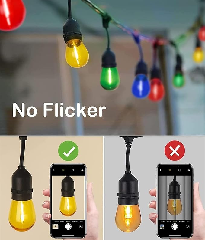 15 Pack S14 LED Bulbs Blue Christmas Replacement Bulb 1W String Light Bulbs Vintage Edison Plastic Decorative Bulb E26 Base Outdoor String Lights LED Filament Bulb for Patio Home Decor(Blue)