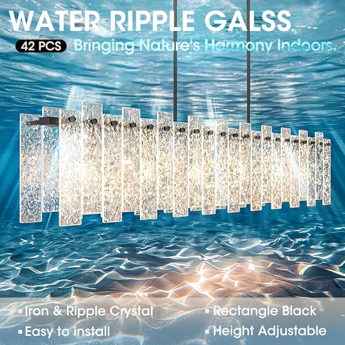 Modern Black Rectangle Chandelier