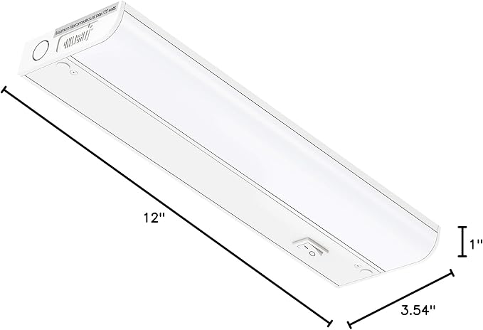 Inlight 12-inch Hardwired Only LED Under Cabinet Lighting, Daylight White(5000k), Dimmable, Matte White Finished, ETL Listed, IN-0201-11-WH-50