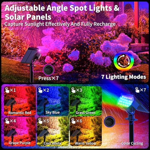 Solar Spot Lights Outdoor Waterproof (6 Count)