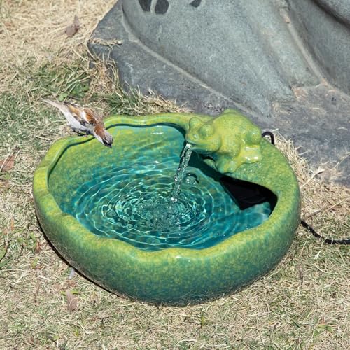 Ceramic Solar Fountain Outdoor with Battery Backup