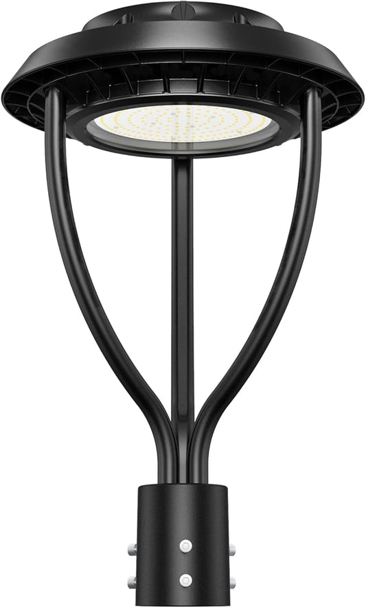 80W LED Post Top Light 80W 64W 48W Adjustable with Dusk to Dawn Photocell,12000LM 5000K Outdoor Pole Lights, IP65 Waterproof Outdoor Post Light Fixtures for Garden Yard ETL DLC Listed - Aura Lighting