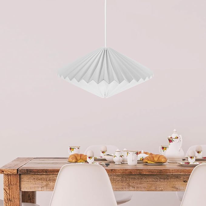 Modern Origami Folding Lantern Lampshade Premium Lamp Accessory Decorative Hanging Light Cover for Diffuse Warm Ambient Lighting