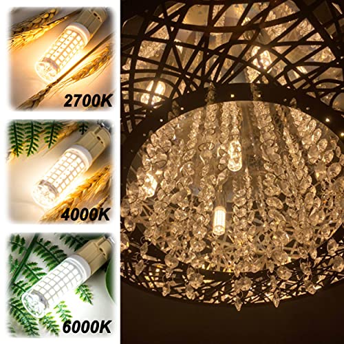 E12 C7 T6 LED Candelabra Bulbs for Ceiling Fan Chandelier Warm (6 Count)