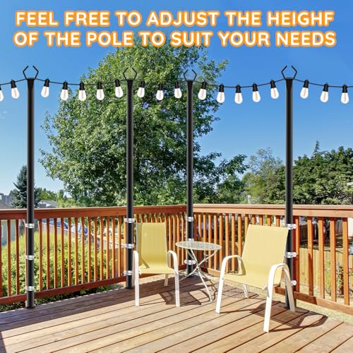 2 Pack String Light Poles (10 Foot)