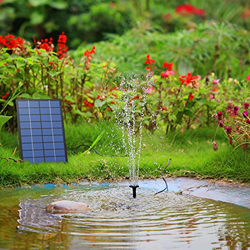 2.5W DIY Solar Fountain Pump with 6 Nozzles & 4ft Flexible Hose