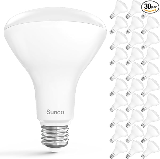 Sunco 30 Pack BR30 Light Bulbs LED, Recessed Can Light Bulbs, Indoor Flood Bulb, 850 LM, 11W (65W Equivalent), 2700K Soft White, Dimmable, E26 Base, for Home, Kitchen, Bedroom UL.