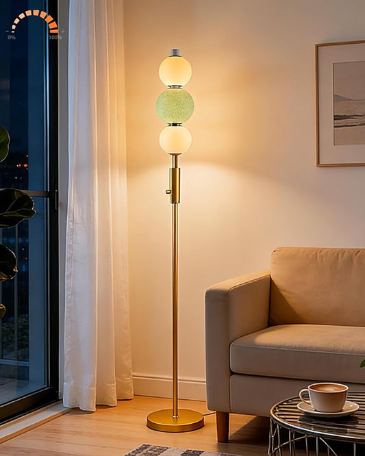 Lightdot Globe Floor Lamp with 3 Color Temperatures Smart LED Bulbs Included, Dimmable Unique Corner Floor Lamp, Blue Modern Standing Lamp Tall Lamp for Living Room/Bedroom/Gaming Room/Decor Office
