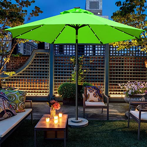 9' Solar LED Patio Umbrella