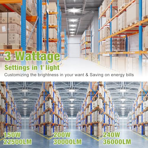 240W 6 Pack Super Bright UFO High Bay LED Shop Lights (6 Count)