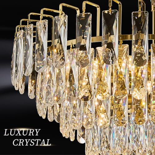Gold Round Crystal Chandelier
