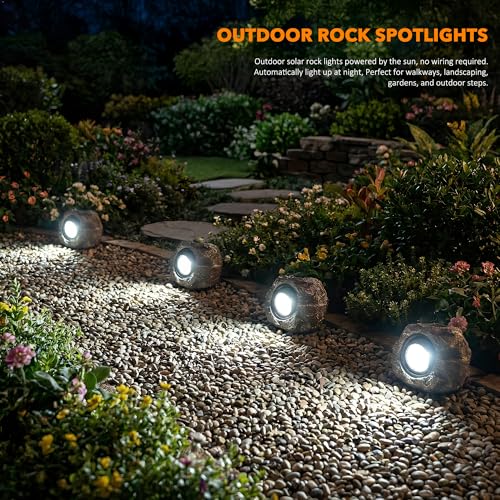 Solar Rock Lights Outdoor (2 Count)