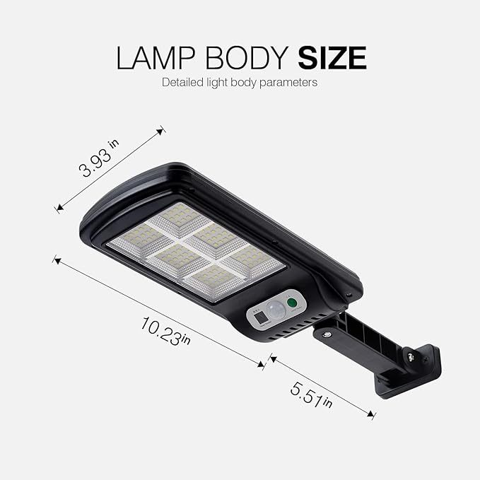 Viruhaka Solar Outdoor Lights,100W Street Lights with 10000LM Hight Brightness, IP66 Waterproof Security Flood Light, Dusk to Dawn Solar Street Lights,for Exterior Wall, Patio, Yard, Deck, Garden