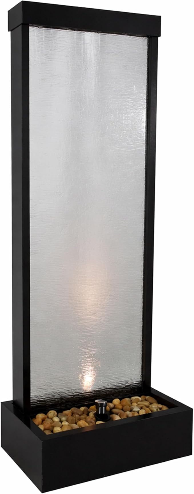 Black-Framed Waterfall Fountain w/Multi-Color LED and Remote