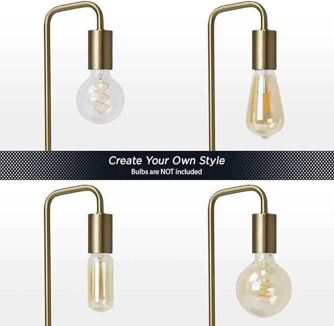 O’Bright Industrial Desk Lamp, 100% Metal Lamp, UL Certified Ceramic E26 Socket, Minimalist Design for Home Decoration, Table Lamp for Bedroom/Office/Dorm, ETL Listed, Gold-Black