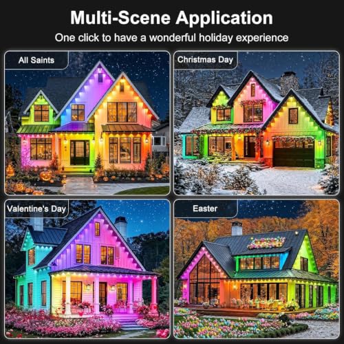 500FT Permanent Outdoor Lights Waterproof with Smart App Control Remote