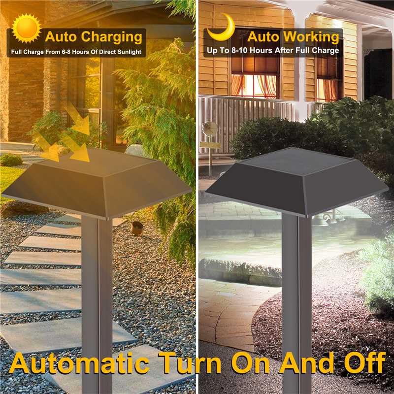 Super Bright 300 Lumens Solar Pathway Lights Outdoor (4 Count)