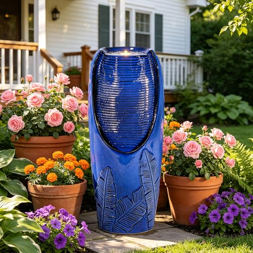 Autodaya 33" Outdoor Fountain with LED Lights