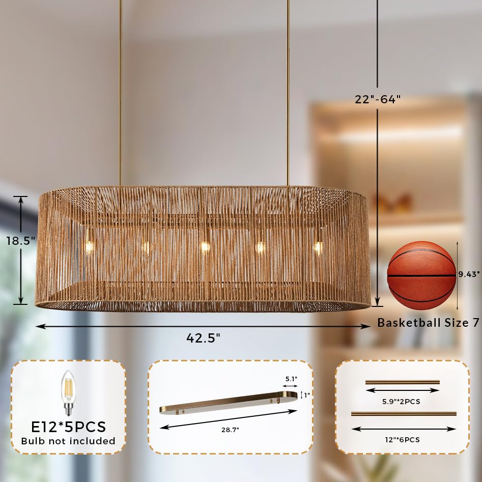 42.5" Boho Chandelier
