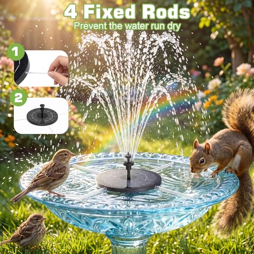 3.5W Solar Fountain with 1500 mAh Battery