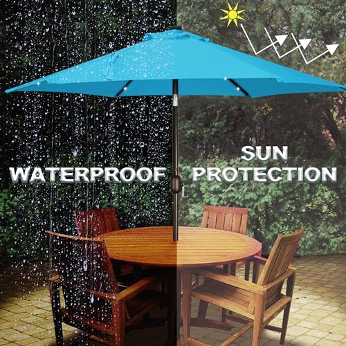 7.5 ft Solar Umbrella 18 LED Lighted Patio Umbrella Table Market Umbrella