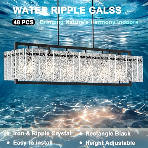 Modern Black Rectangle Chandelier