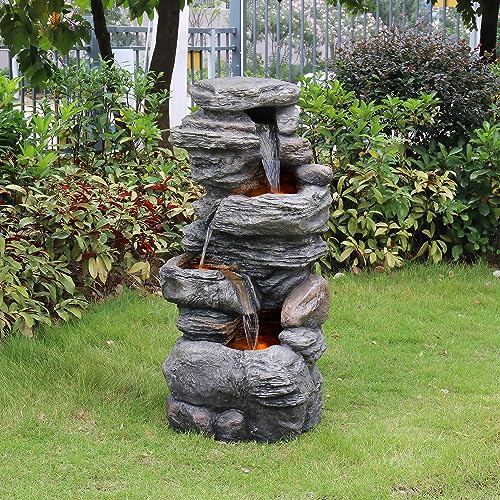 39.37 in. Outdoor Faux Stacked Stone 4