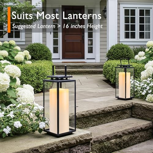 12" x 5" Large Waterproof Outdoor Flameless Candles with Remote Control and Timer (2 Count)