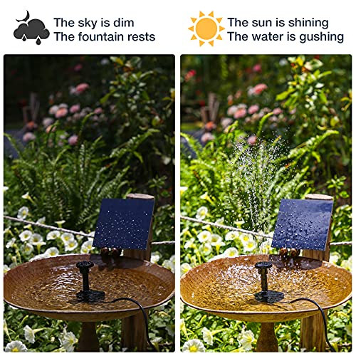DIY Solar Water Pump Kit for Water Feature Outdoor with 6 Nozzles
