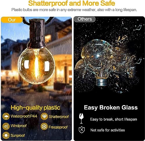 300 FT Outdoor String Lights for Outside Patio 156 Bulbs Waterproof (300 Foot)