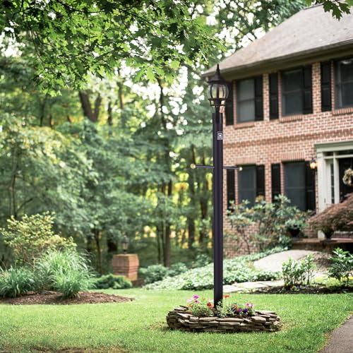 502047 Outdoor Steel Lamp Post with Plastic Cross Arm and Photo Eye