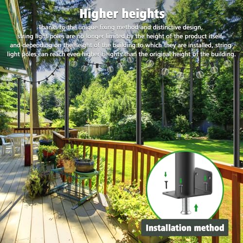 4 Pack String Light Poles (5 Foot)