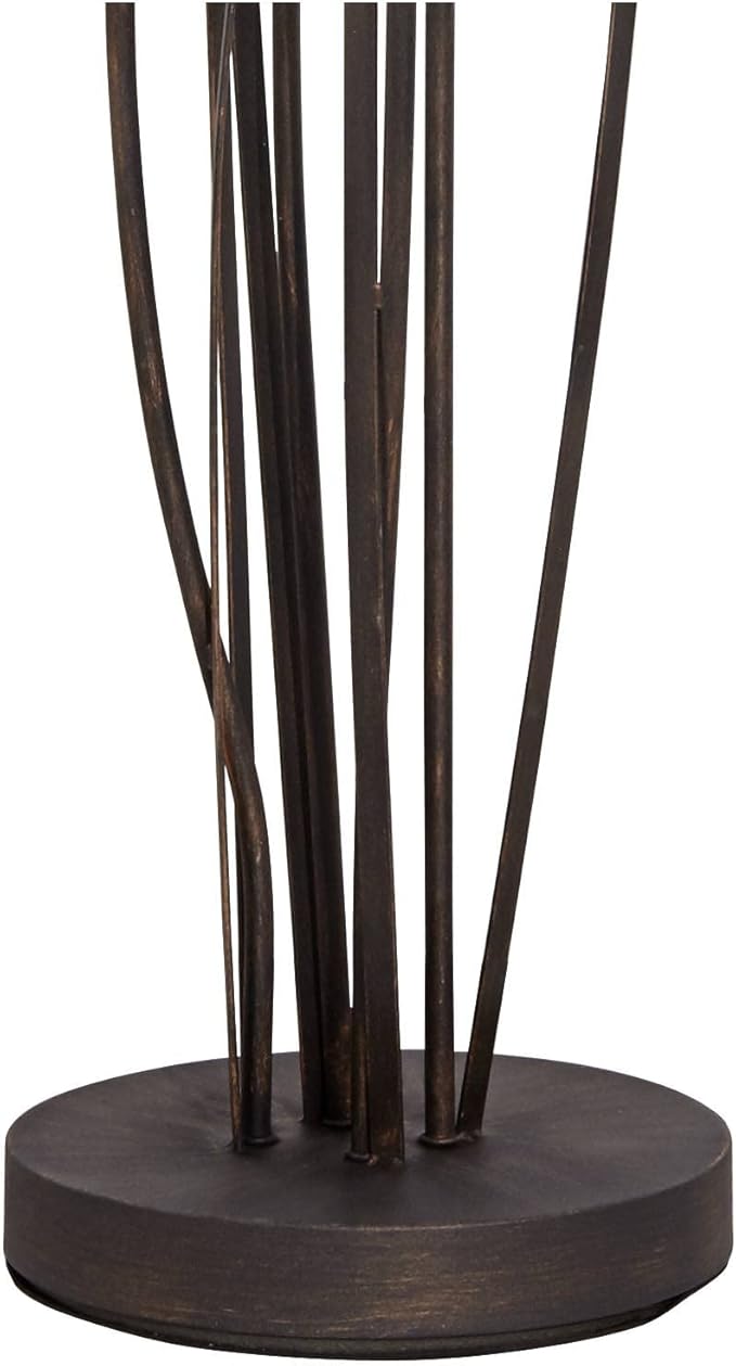 Franklin Iron Works Jareth Modern Tree Floor Lamp Standing with USB Charging Port 4-Light 73" Tall Ginger Black Metal White Glass Tulip for Cottage Core Living Room Reading House Bedroom Home Office