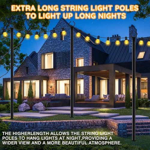 2 Pack String Light Poles (10 Foot)