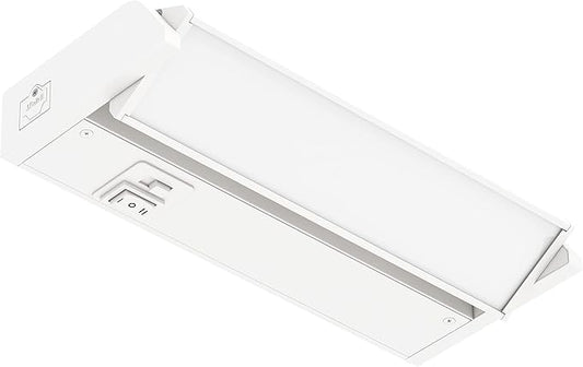 GETINLIGHT 9-inch Swivel LED Under Cabinet Lights, Glass Lens, Selectable White 2700K/4000K/5000K, Dimmable with Wall Dimmers, White Finish, IN-0202-0-WH