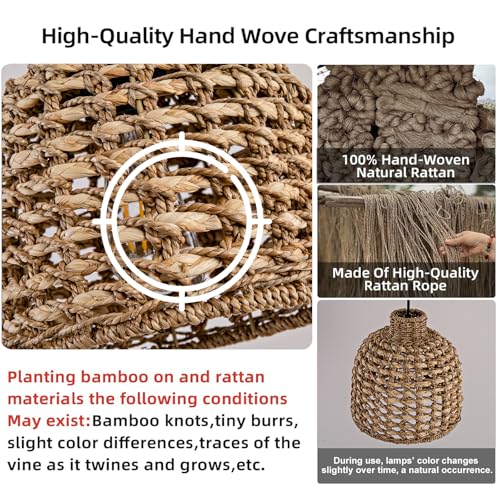 3 Pack Rattan Pendant Light (3 Count)