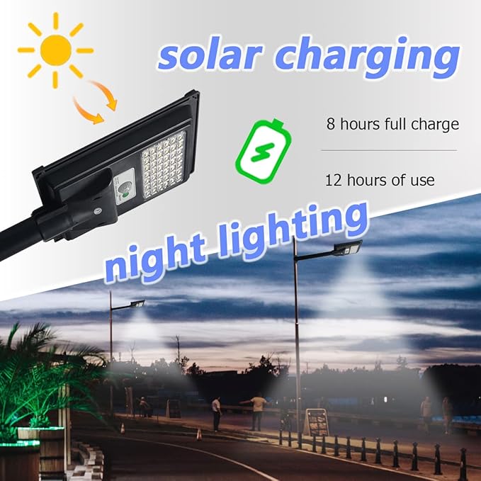 2 Pack Solar Lights Outdoor, IP65 Waterproof Solar Street Lights Outdoor, 6000K Dusk to Dawn Solar Security Flood Lights Motion Sensor with Remote Control for Yard, Parking Lot, Garage, Porch - Aura Lighting