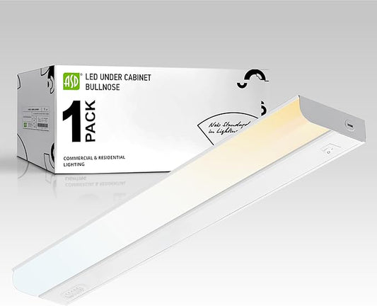 ASD 24 Inch Hardwired LED Under Cabinet Light, On/Off & 5CCT Switch 2700K-5000K, 12W 1051LM CRI90+, Direct Wire Low Profile Linkable Fixture, Dimmable Under Counter Kitchen Lighting, White, UL