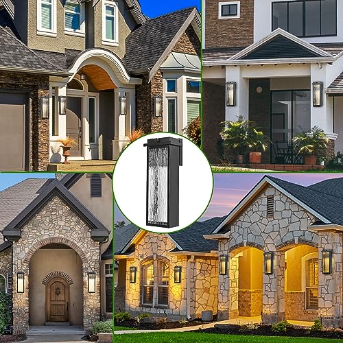 16" Black Dusk to Dawn LED Outdoor Wall Light 1 Pack
