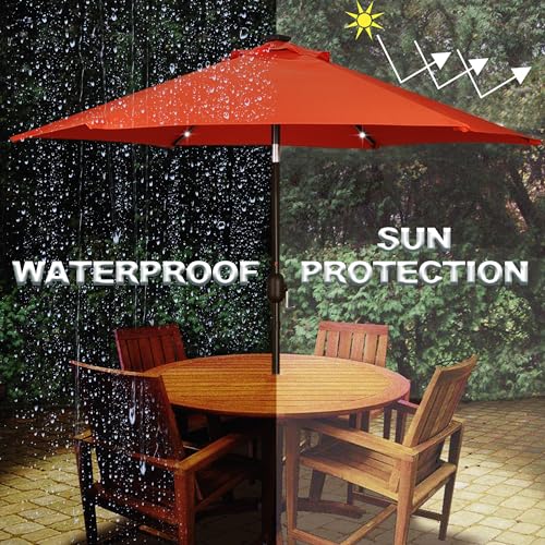 7.5 ft Solar Umbrella 18 LED Lighted Patio Umbrella Table Market Umbrella