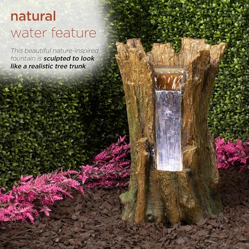 TZL294 Outdoor Tree Trunk Floor Fountain with Cool White LED Lights