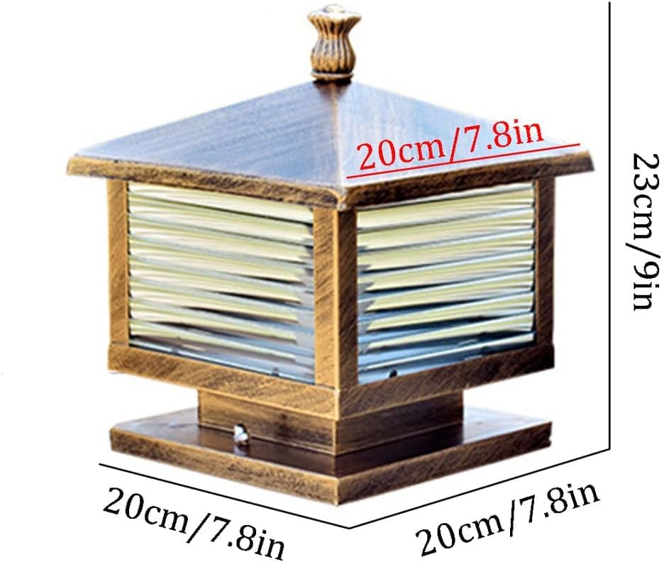 Waterproof Ip54 Outdoor Pillar Light Outdoor Post Lamp Fixture E27 Courtyard Fence Column Lamp with Pier Mount Adapter Fence Patio Path Yard Walkway Lawn Garden Table