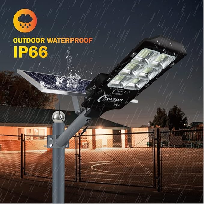 600W Solar Flood Street Lights Outdoor,Solar Security Lights 30000 Lumens Dusk to Dawn Solar Powered Led Lighting IP66 Waterproof Pole Light with Motion Sensor for Parking Lot,Stadium,Garden,Yard